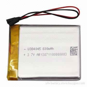 3.7V Rechargeable Li-polymer Battery with 600mAh Continuous Discharging Current, Interphone